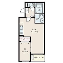 Jack kanseiVI 1LDKの間取図画像