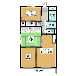 エスペラール遠若 3LDKの間取図画像
