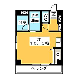 イタリアンヴィレッジ ワンルームの間取図画像