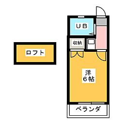 パークサイド港陽 1Kの間取図画像