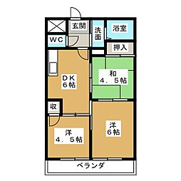 第5協和ビル 2LDKの間取図画像
