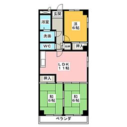 アネックス神宮寺北 3LDKの間取図画像