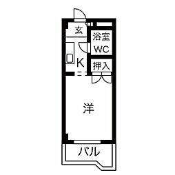 鬼頭本社ビル 1Kの間取図画像