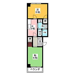コーポひかり 2Kの間取図画像