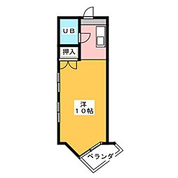 ブランシュ東海通 ワンルームの間取図画像
