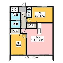 プレサージュ 2LDKの間取図画像