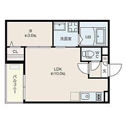 Jackkohoku1 1LDKの間取図画像