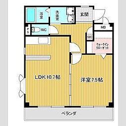ソレイユ正徳 1LDKの間取図画像