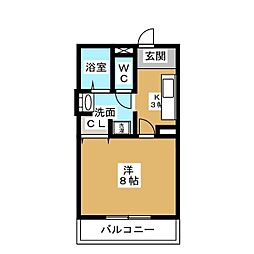 ライフステージ正徳 1Kの間取図画像