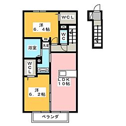 クラウド善南公園 2LDKの間取図画像