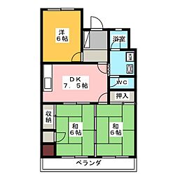 水野ビル 2LDKの間取図画像