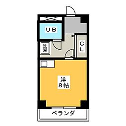 ザ・ヒルズ1 ワンルームの間取図画像