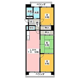 バトー・プレジール 1階3LDKの間取り