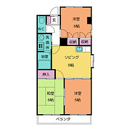 ラピュタ 3DKの間取図画像