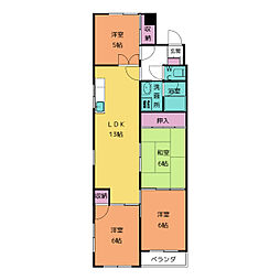 エクセル竹越 2階4LDKの間取り