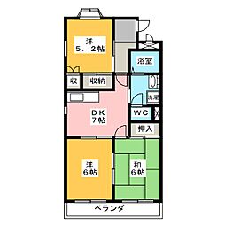 ソシアルアズマ 3DKの間取図画像