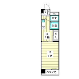 コーポ牧の里 1Kの間取図画像
