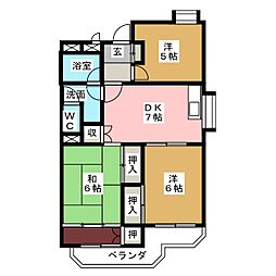 第3富士ハイツ 3DKの間取図画像