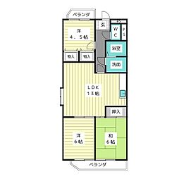 エレガンスマイン3 3LDKの間取図画像