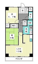 ラピュタ 2LDKの間取図画像