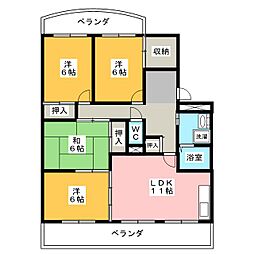 サンハウスレインボー 4LDKの間取図画像