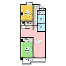 メゾンサンヒルズ 2LDKの間取図画像