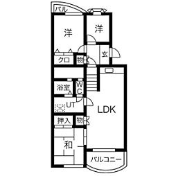 ヴィラ若葉台 3LDKの間取図画像