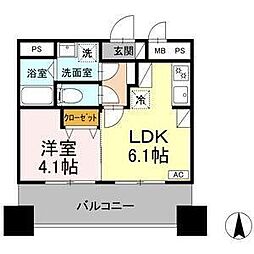 名古屋市名東区亀の井2丁目マンション 1LDKの間取図画像
