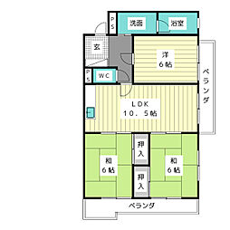 シェモア 3LDKの間取図画像