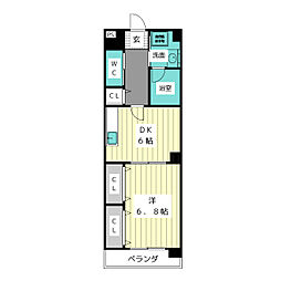ソラーレ高社 1DKの間取図画像