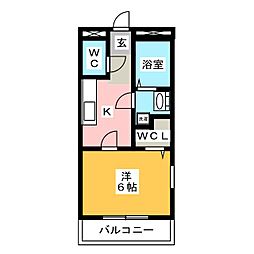 リコルテ一社 1Kの間取図画像