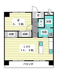 リーブ田の上 1LDKの間取図画像