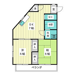 ドムス88 2DKの間取図画像