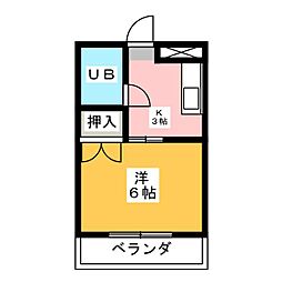 コーポちひろ 1DKの間取図画像