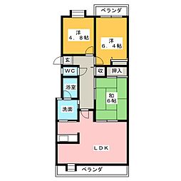 パーク・ノヴァ上社北 3LDKの間取図画像