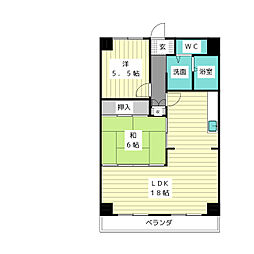 エステート高針台 2LDKの間取図画像