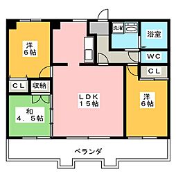 パルナス猪高台 3LDKの間取図画像