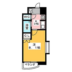 シティライフ一社南 1Kの間取図画像