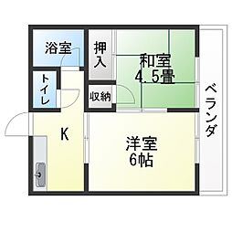 ライフステージ京命 2Kの間取図画像
