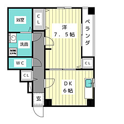 メゾンタカギ 1DKの間取図画像