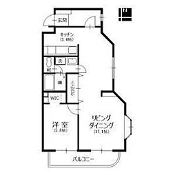 PROXYSQUARE香坂 1LDKの間取図画像
