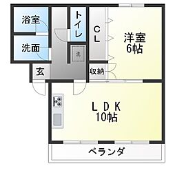 齊藤パピルス 1LDKの間取図画像