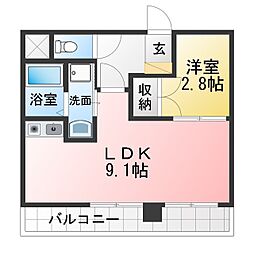 第一オオタビル 1LDKの間取図画像