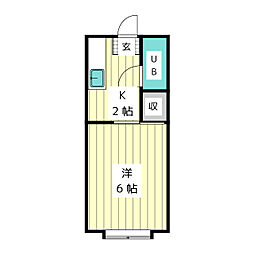 エレガンス名東 1Kの間取図画像