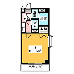 シティライフ本郷 1Kの間取図画像