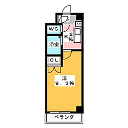 セレス星が丘 1Kの間取図画像