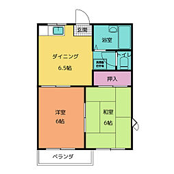 タウニーボリー 2DKの間取図画像