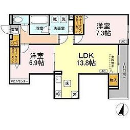 luvita上社 2LDKの間取図画像