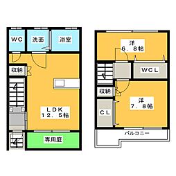 ストリーム1 2LDKの間取図画像