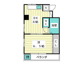 メゾン虹ケ丘 1DKの間取図画像
